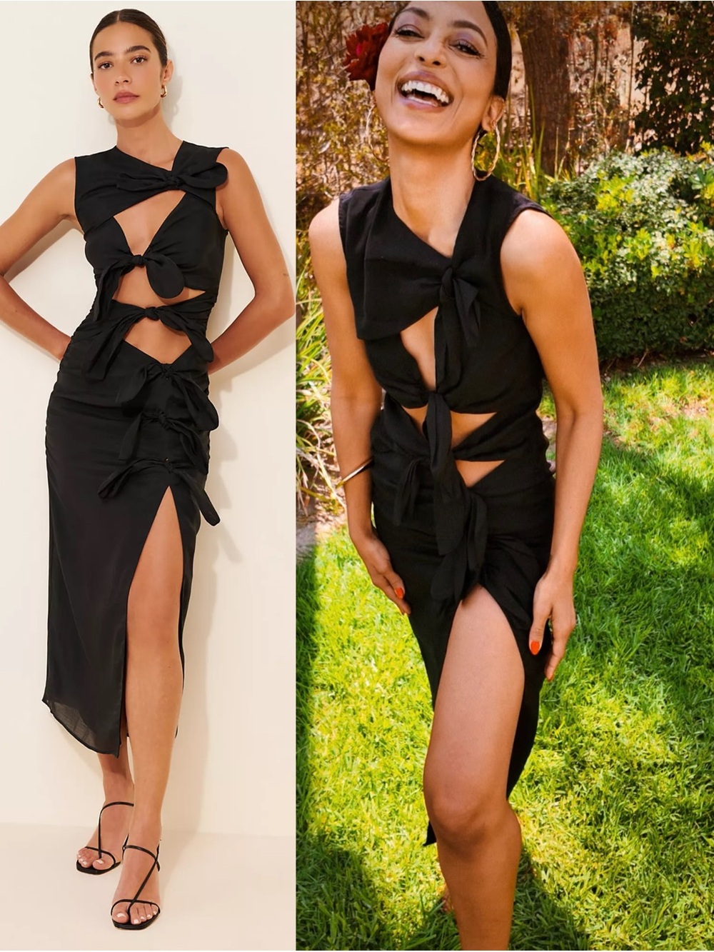 FREE PEOPLE WOLF GANG Cutout Bow Tie Front Coquette Girl Wedding Guest Dress XS